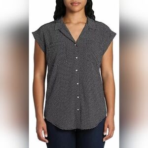 JACHS Girlfriend sz XL printed short sleeve blouse